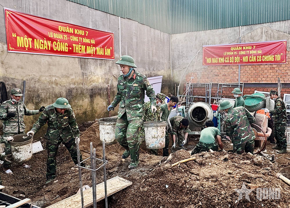 Lữ đoàn 25 (Quân khu 7): Nỗ lực giúp dân dựng nhà, lan tỏa tình yêu thương